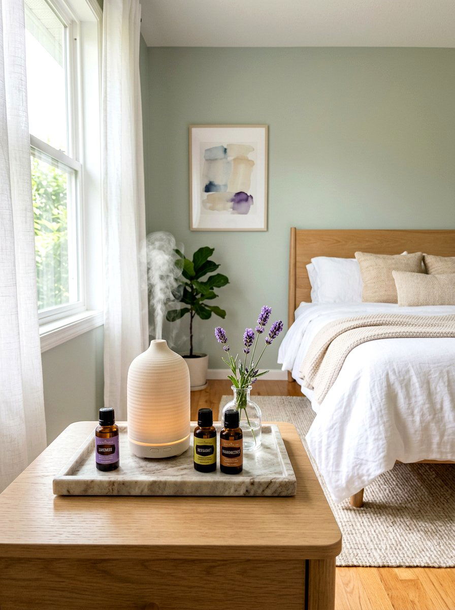 Essential Oil Diffuser Station - 30 phone free bedroom ideas