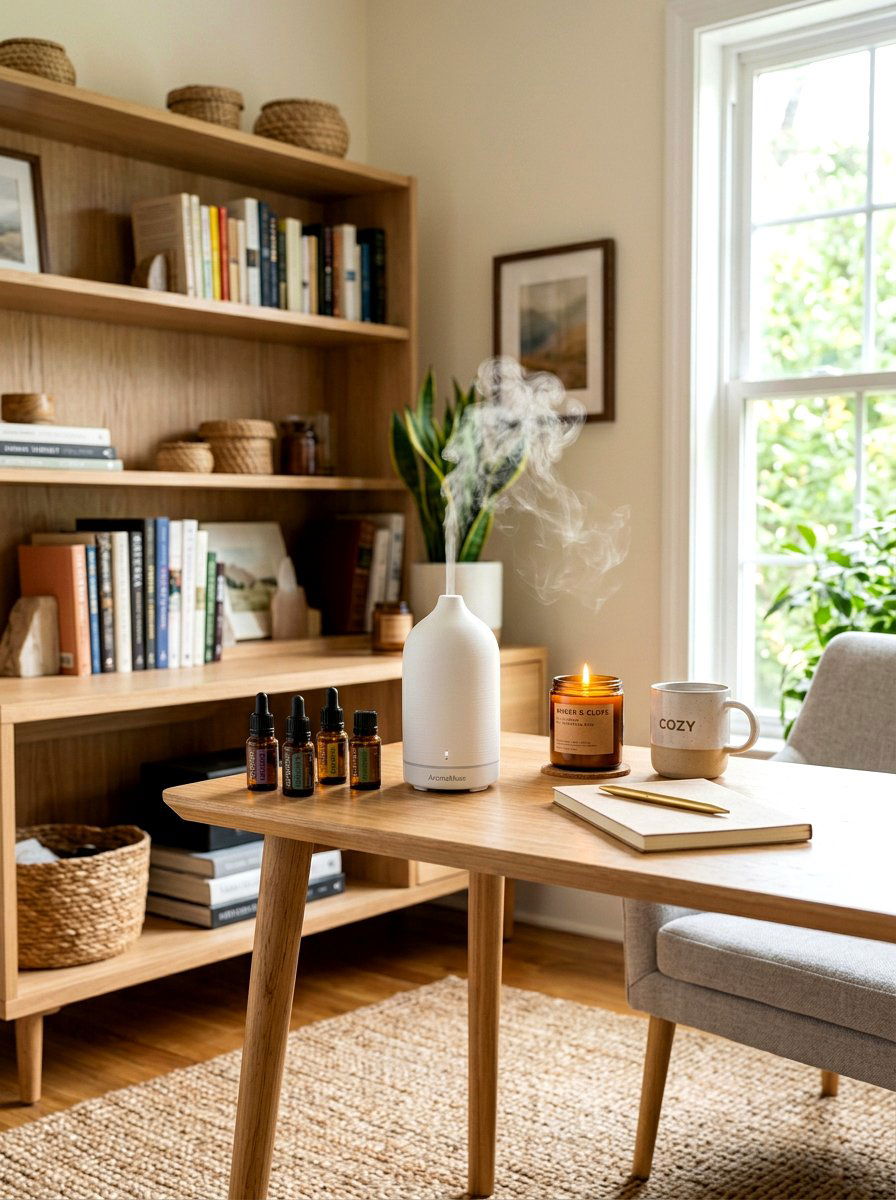 Essential Oil Diffuser - 30 calming home office ideas