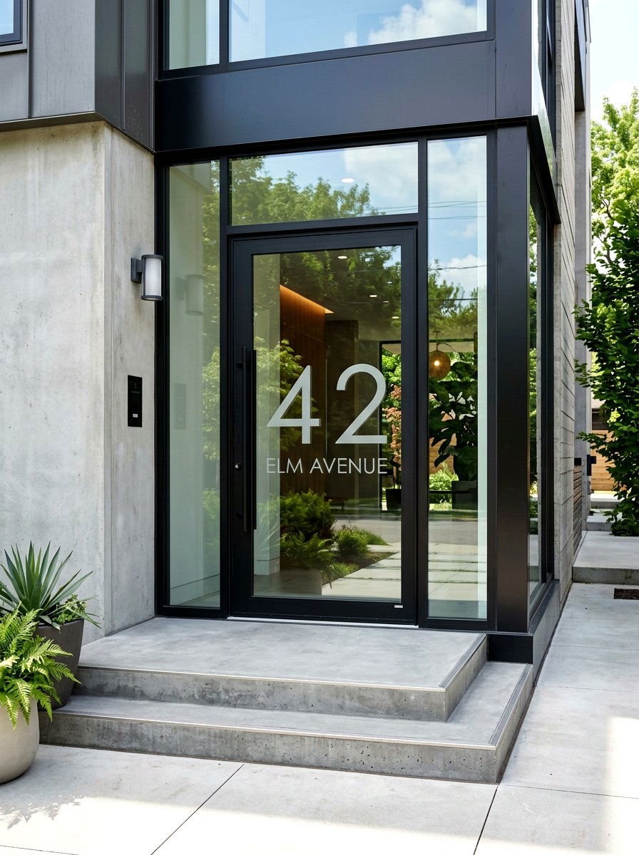 Etched Glass Door Numbers - 30 house number display ideas