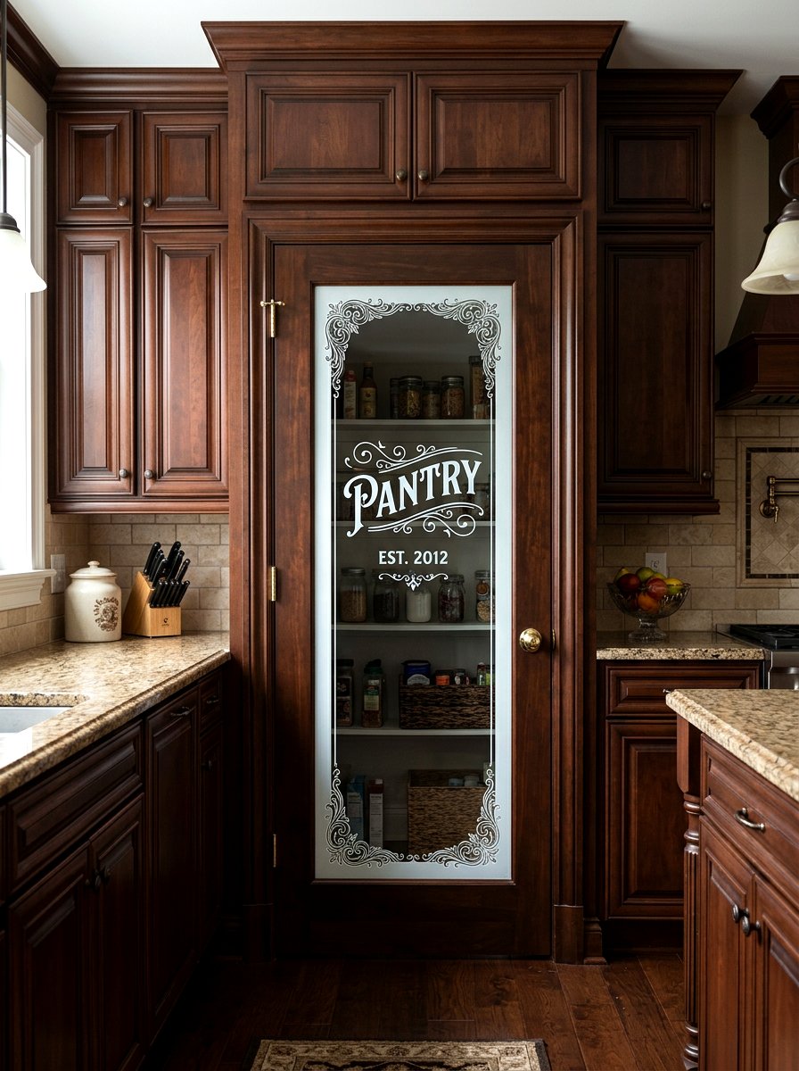 Etched Glass Pantry Door - 30 pantry door ideas