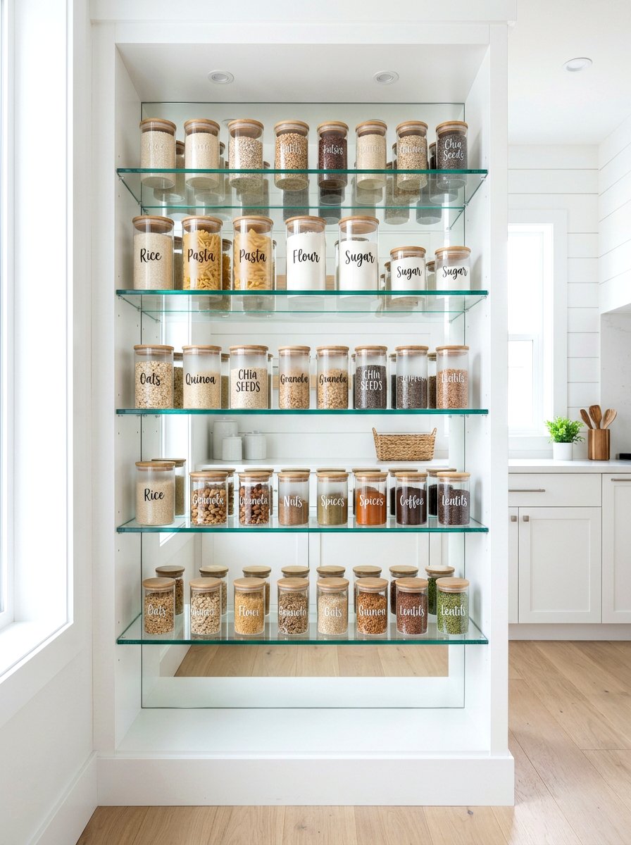 Etched Glass Pantry Jar - 30 pantry labels luxury ideas