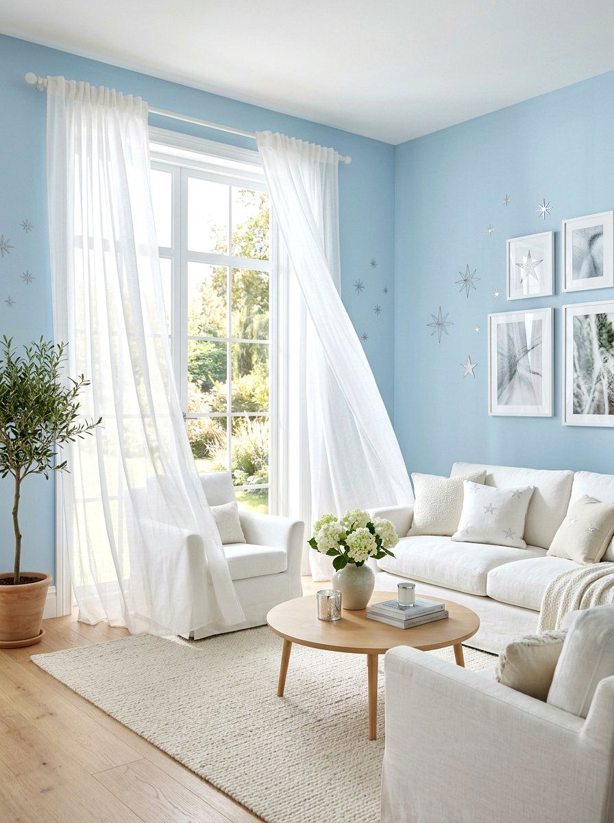 Ethereal White Curtains - 30 extra celestial living room ideas