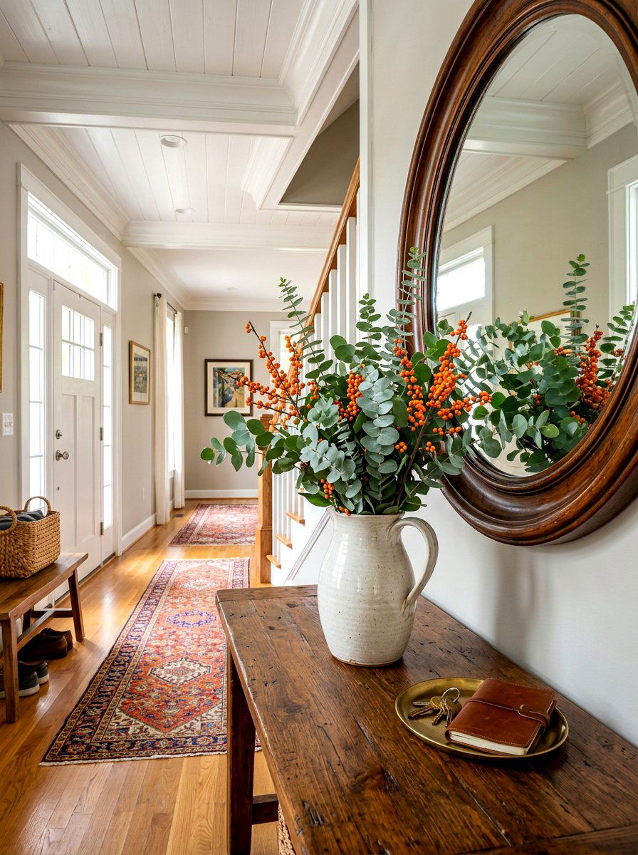 Eucalyptus And Berries - 30 fall entryway decor ideas