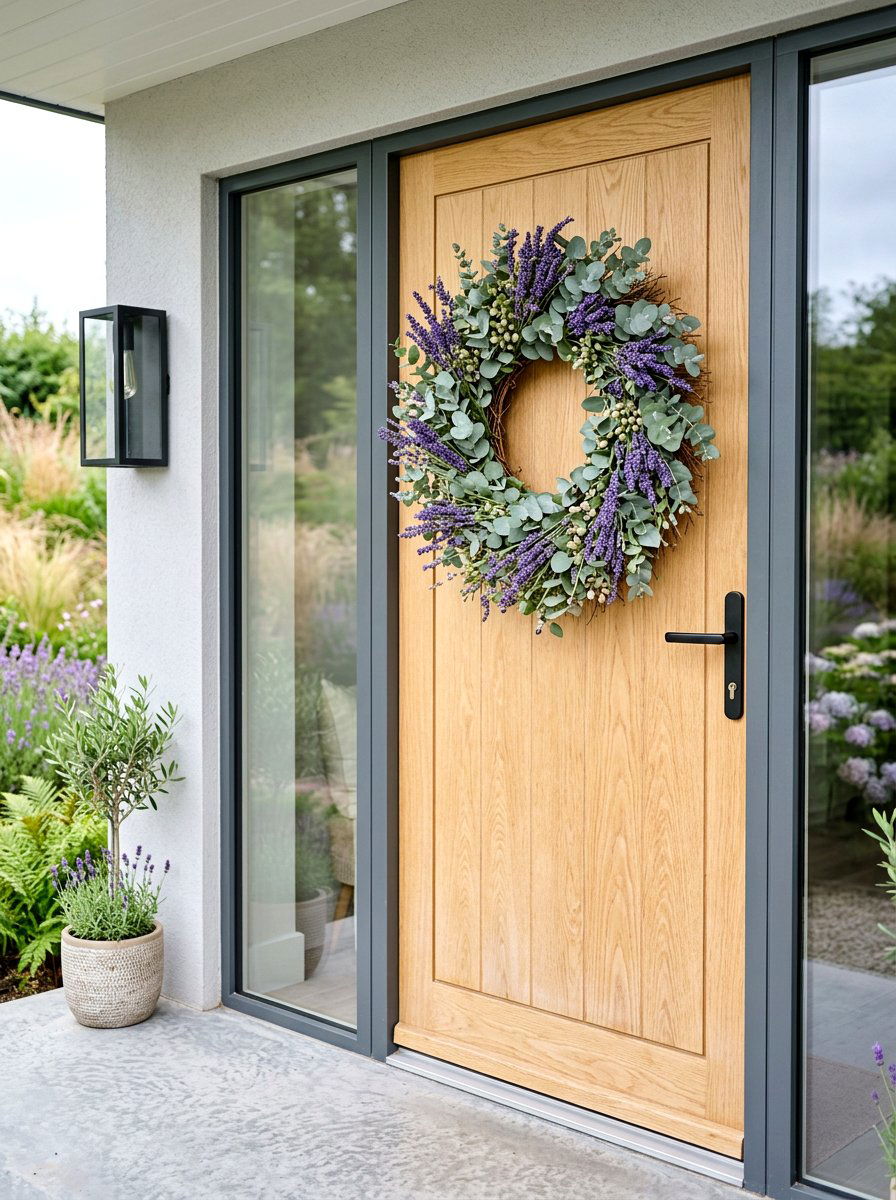 Eucalyptus And Lavender Wreath - 30 spring wreath ideas for front door