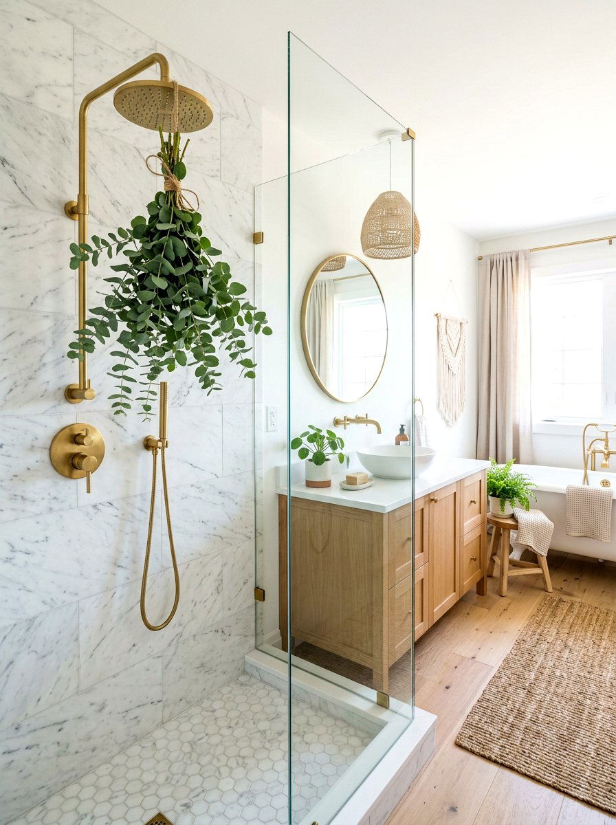 Eucalyptus Bathroom Decor - 30 boho bathroom ideas