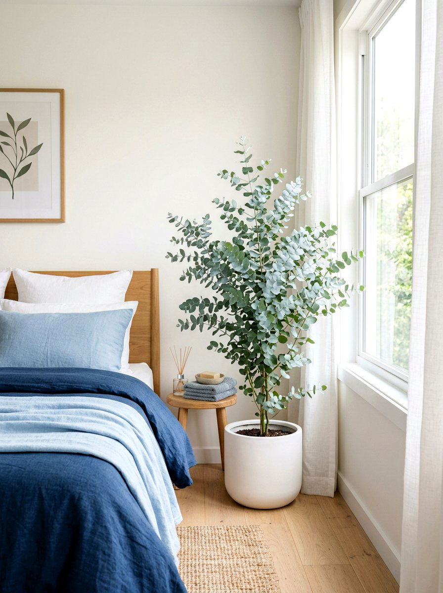 Eucalyptus Bedroom Plant Corner - 30 bedroom plant corner ideas