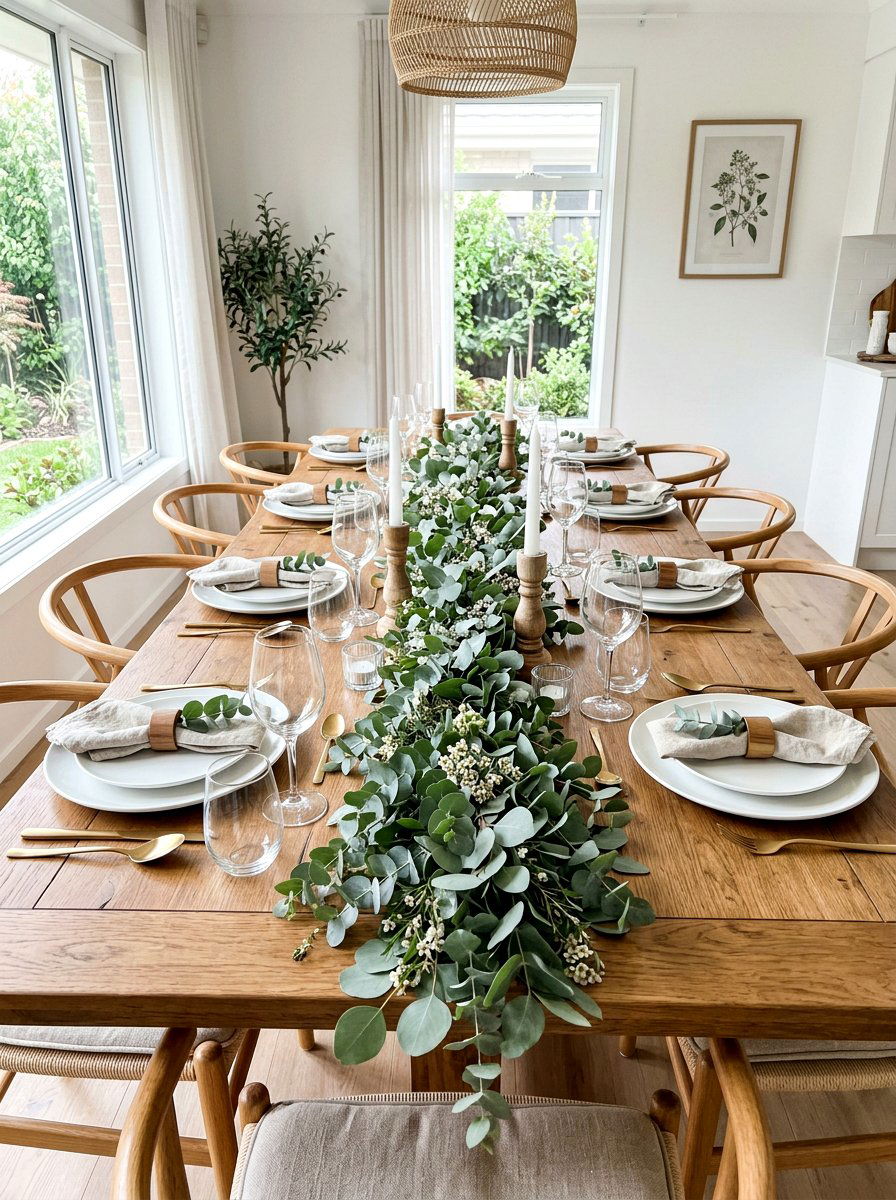Eucalyptus Brunch Greenery - 30 brunch tablescape ideas
