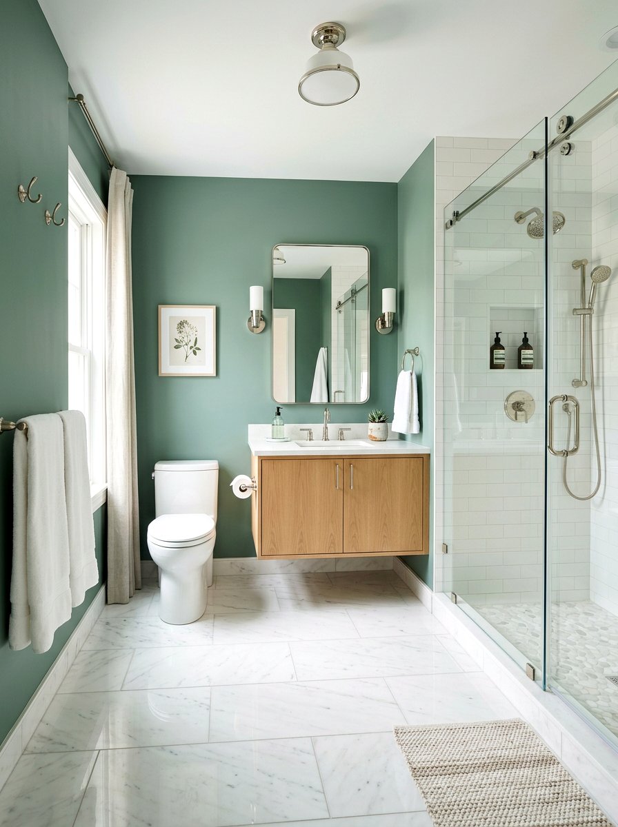 Eucalyptus Green Bathroom Paint - 30 green bathroom ideas