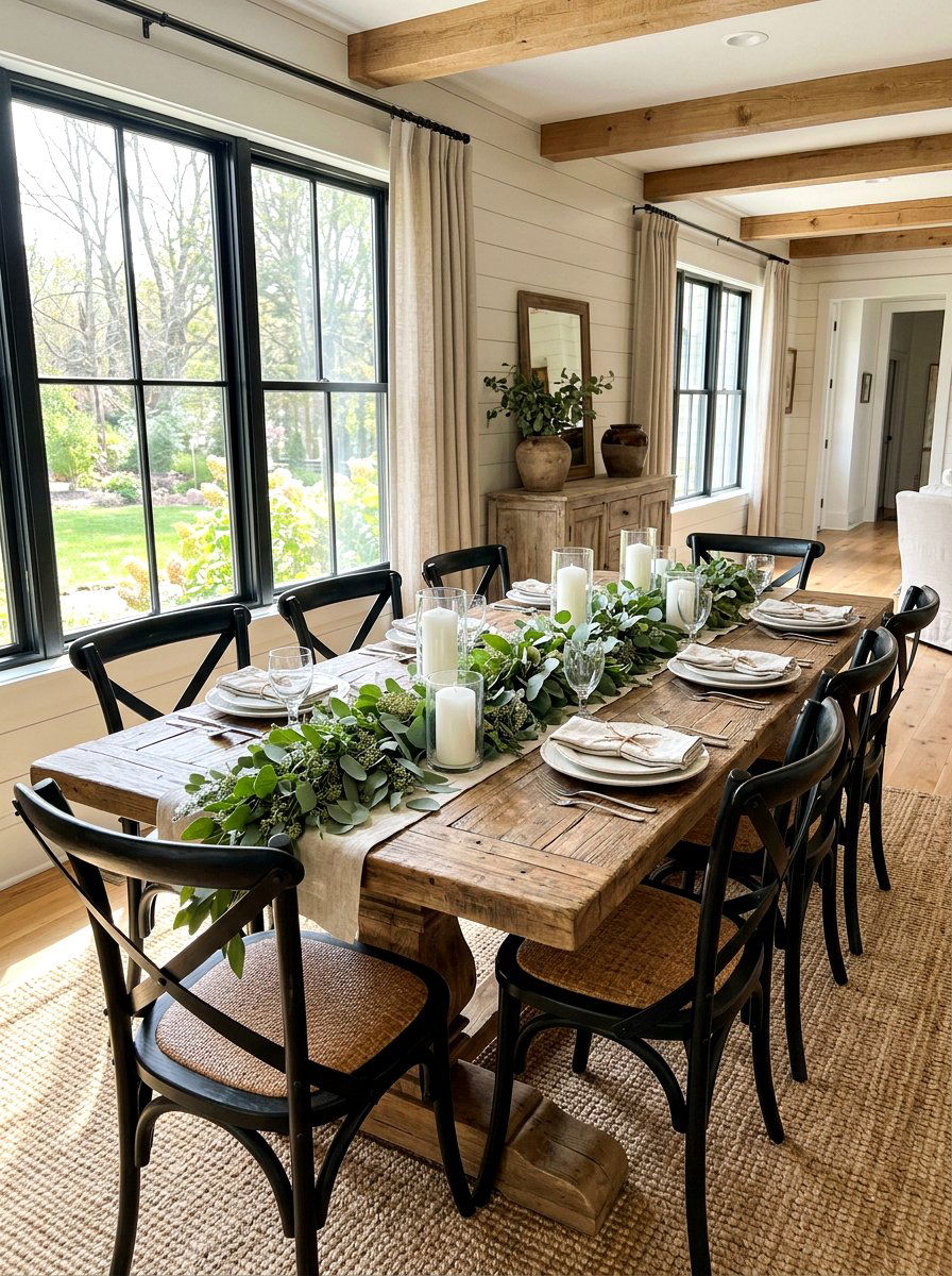 Eucalyptus Greenery Garland - 30 candle table runner ideas