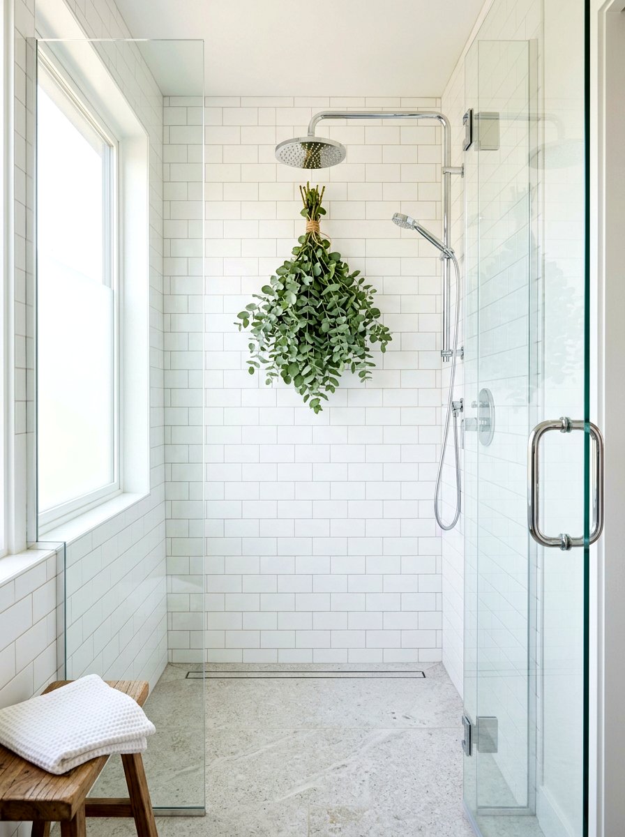 Eucalyptus Hanging Shower - 30 nontoxic bathroom ideas