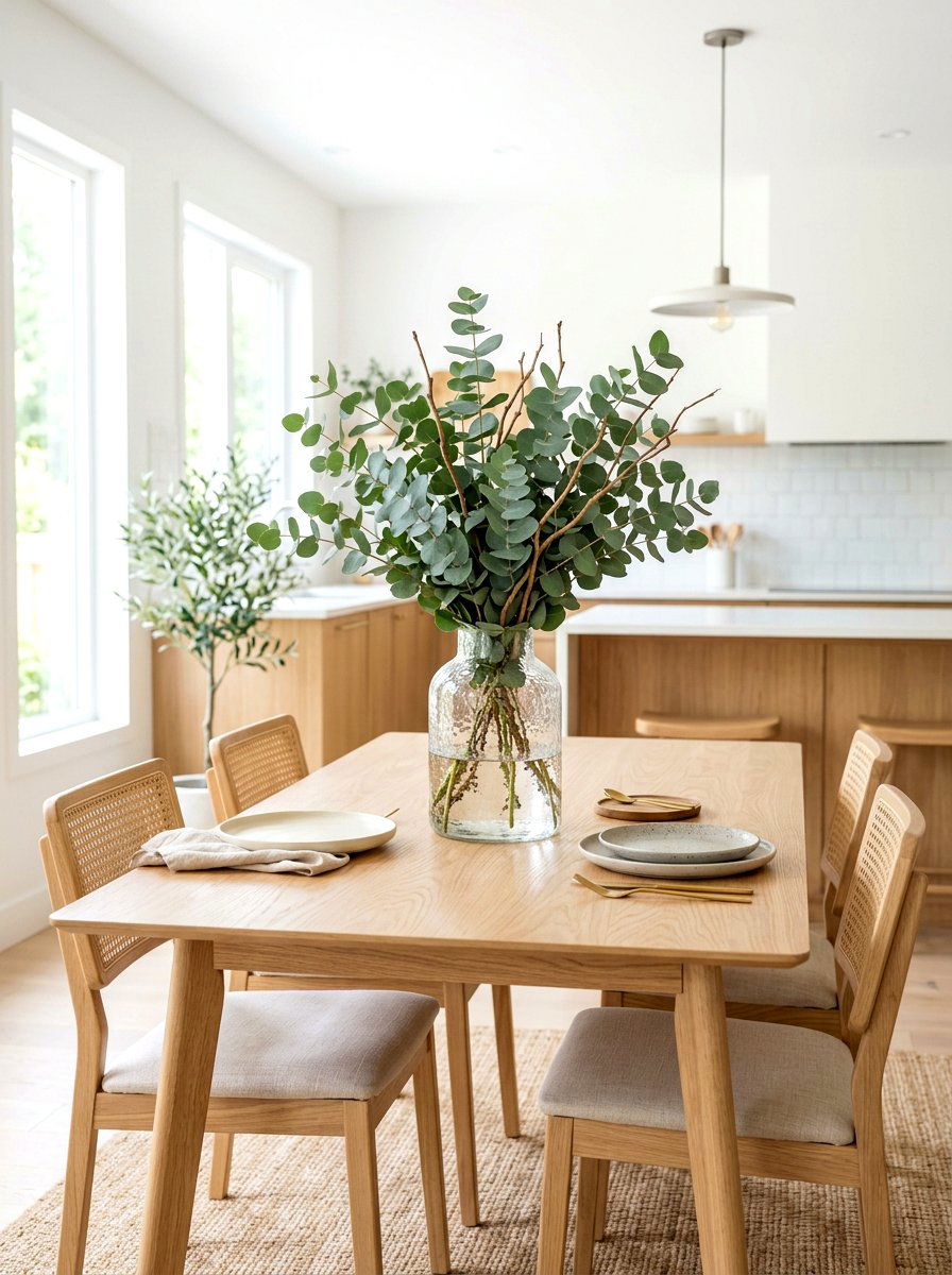 Eucalyptus Kitchen Table Vase - 30 kitchen table decor ideas