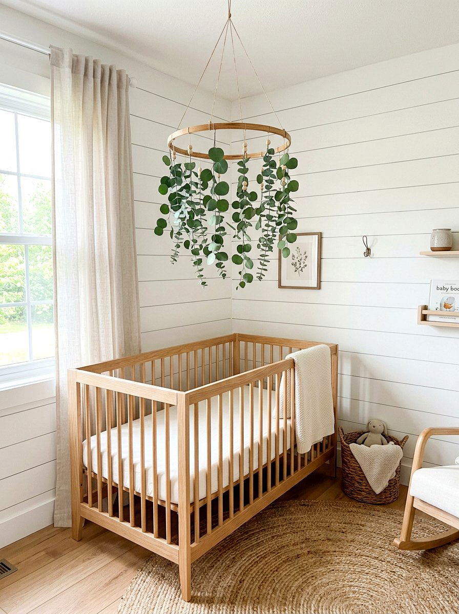 Eucalyptus Leaf Mobile - 30 mobile decor nursery ideas