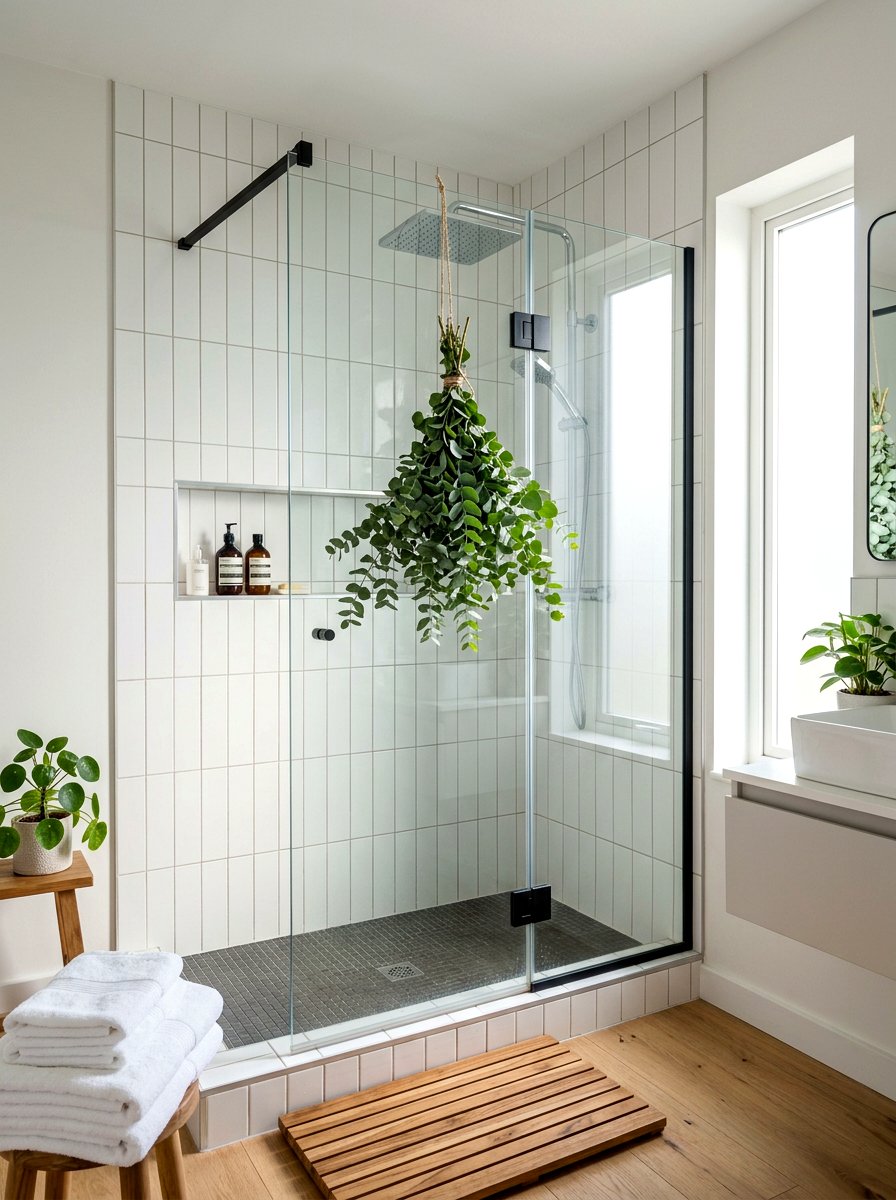 Eucalyptus Shower Hanging - 30 bathroom jungle ideas