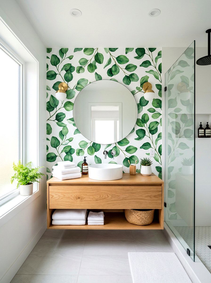 Eucalyptus Wall Mural - 30 peel and stick mural ideas