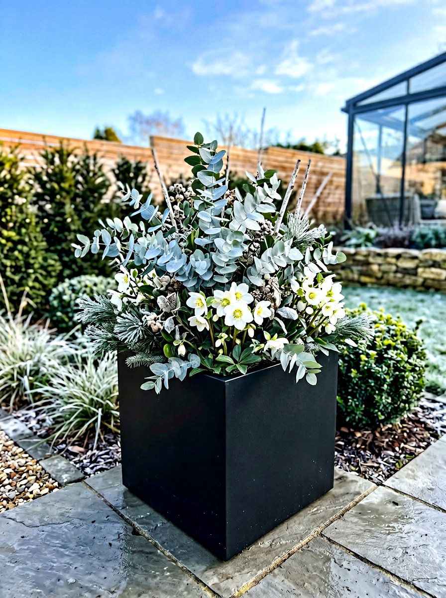 Eucalyptus Winter Mix - 30 winter container garden ideas
