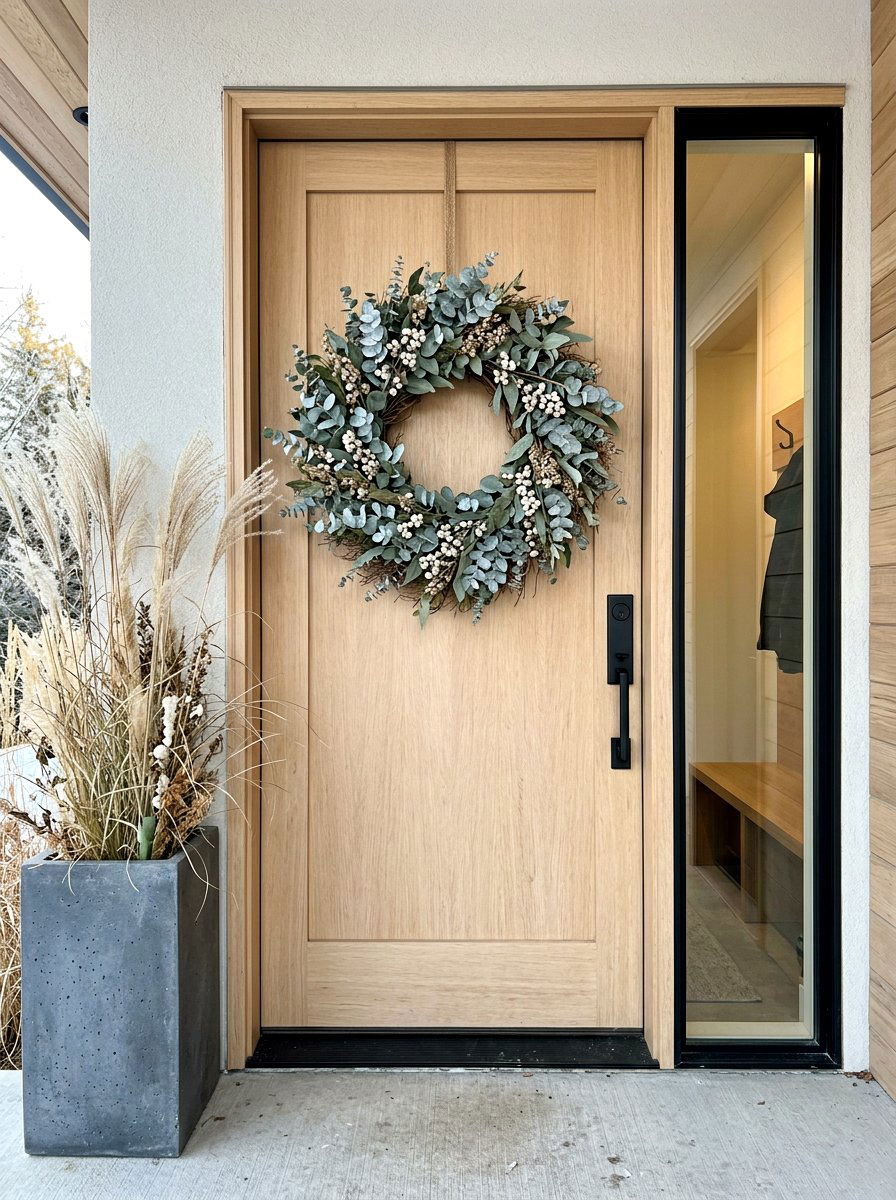 Eucalyptus Winter Wreath - 30 winter wreath ideas