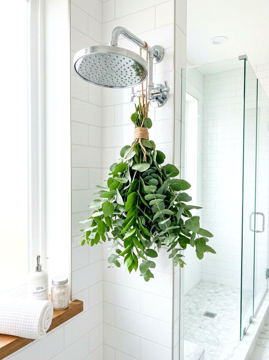 Eucalyptus shower arrangement - 30 garden inspired spring decor ideas