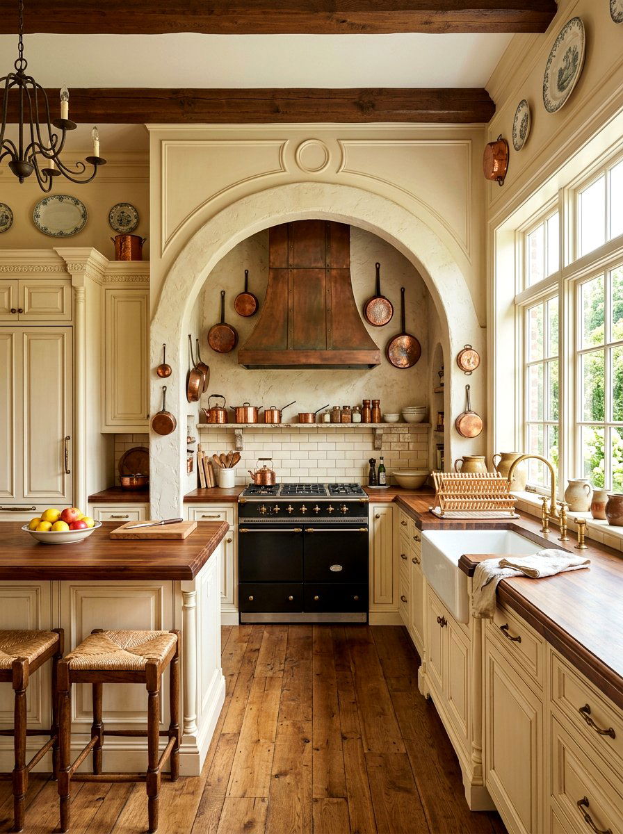European Arched Range Hood Kitchen - 30 rounded kitchen hood ideas