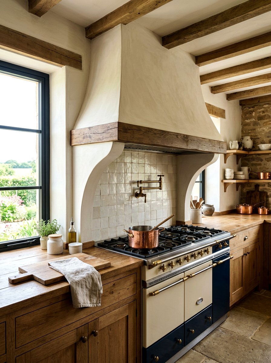 European Farmhouse Plaster Hood - 30 plaster range hood ideas