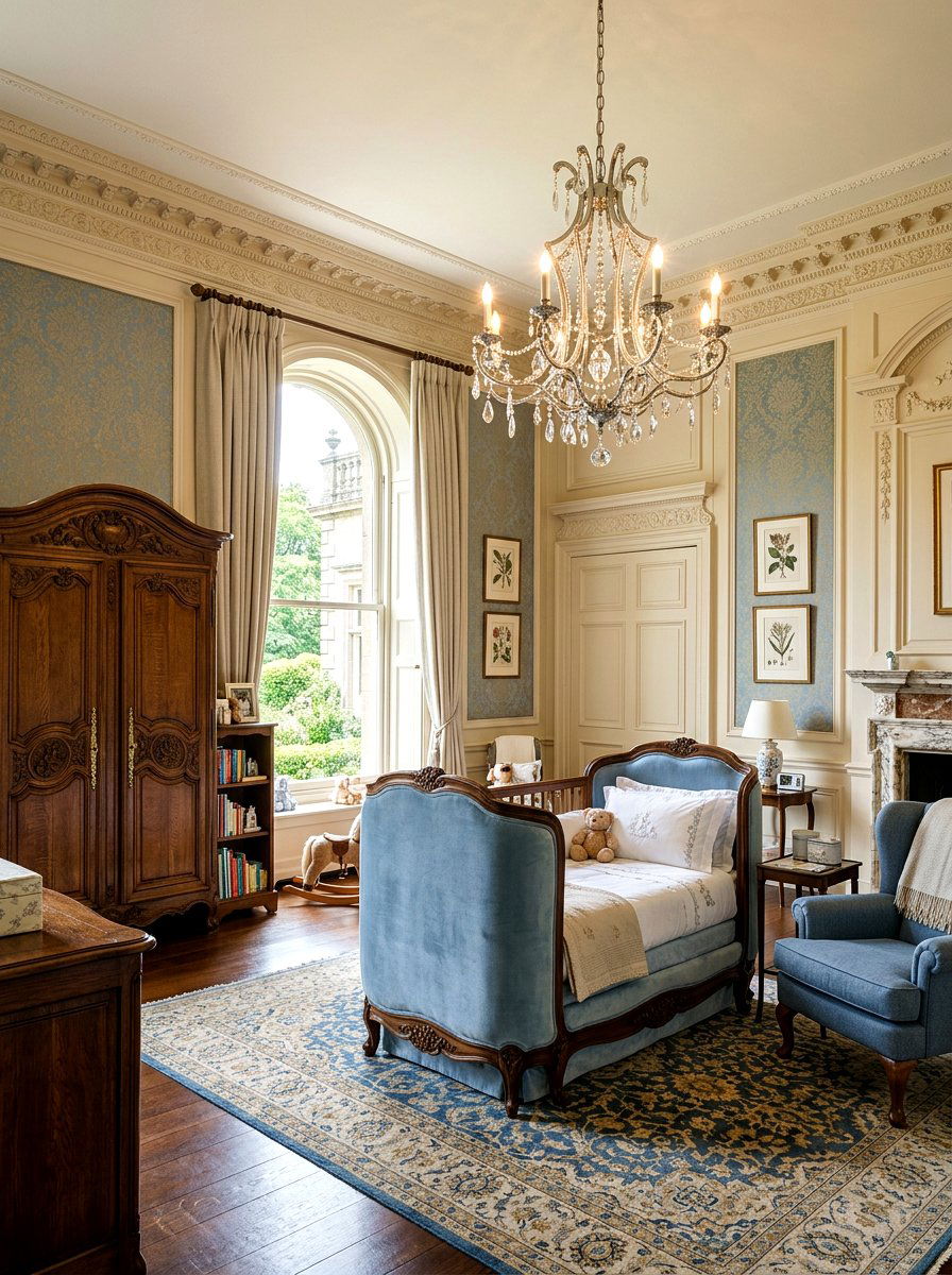 European Manor Nursery - 30 quiet luxury nursery ideas