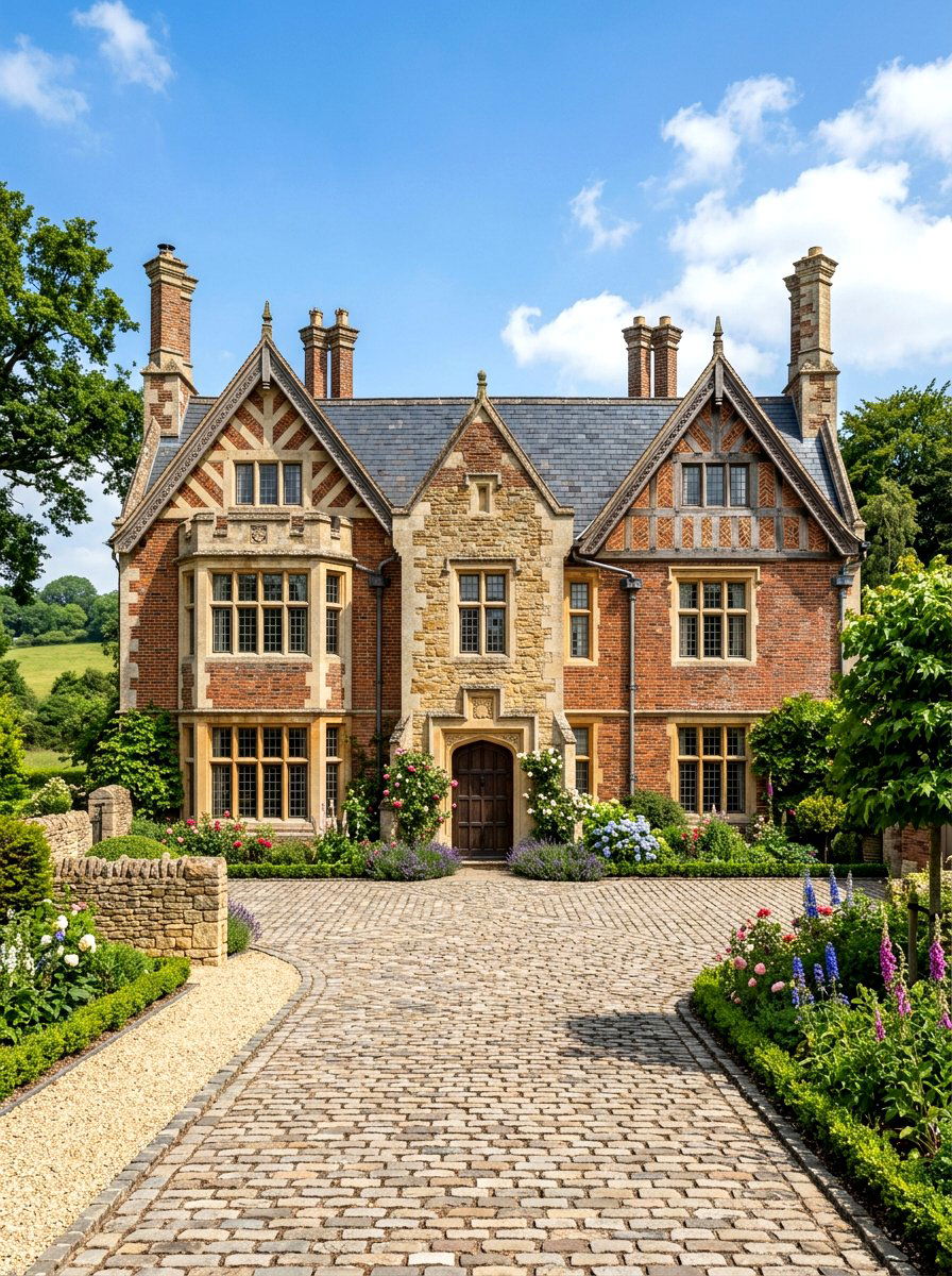 European Style Brick Limestone Facade - 30 brick and limestone exterior ideas
