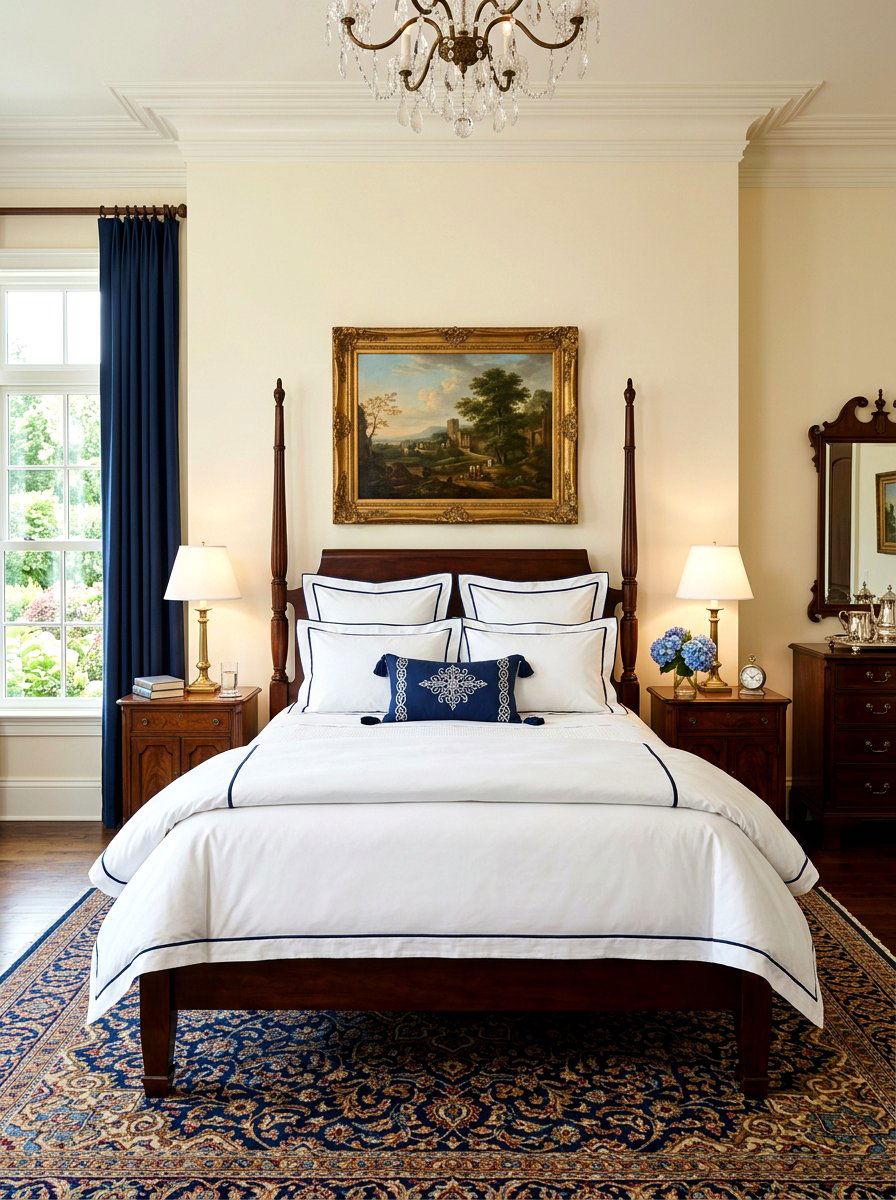 European shams with contrast piping - 30 European pillow styling ideas