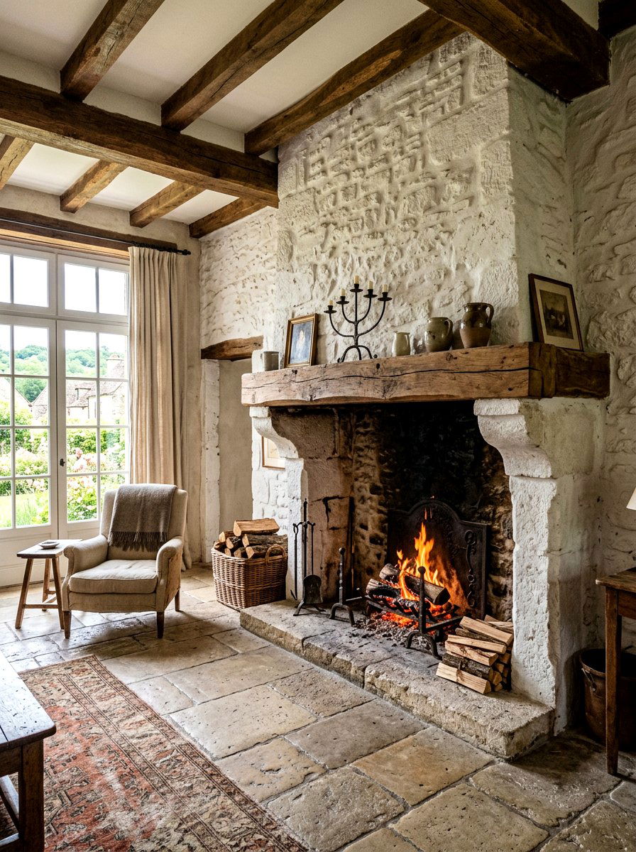 European style limewash fireplace - 30 limewash fireplace ideas