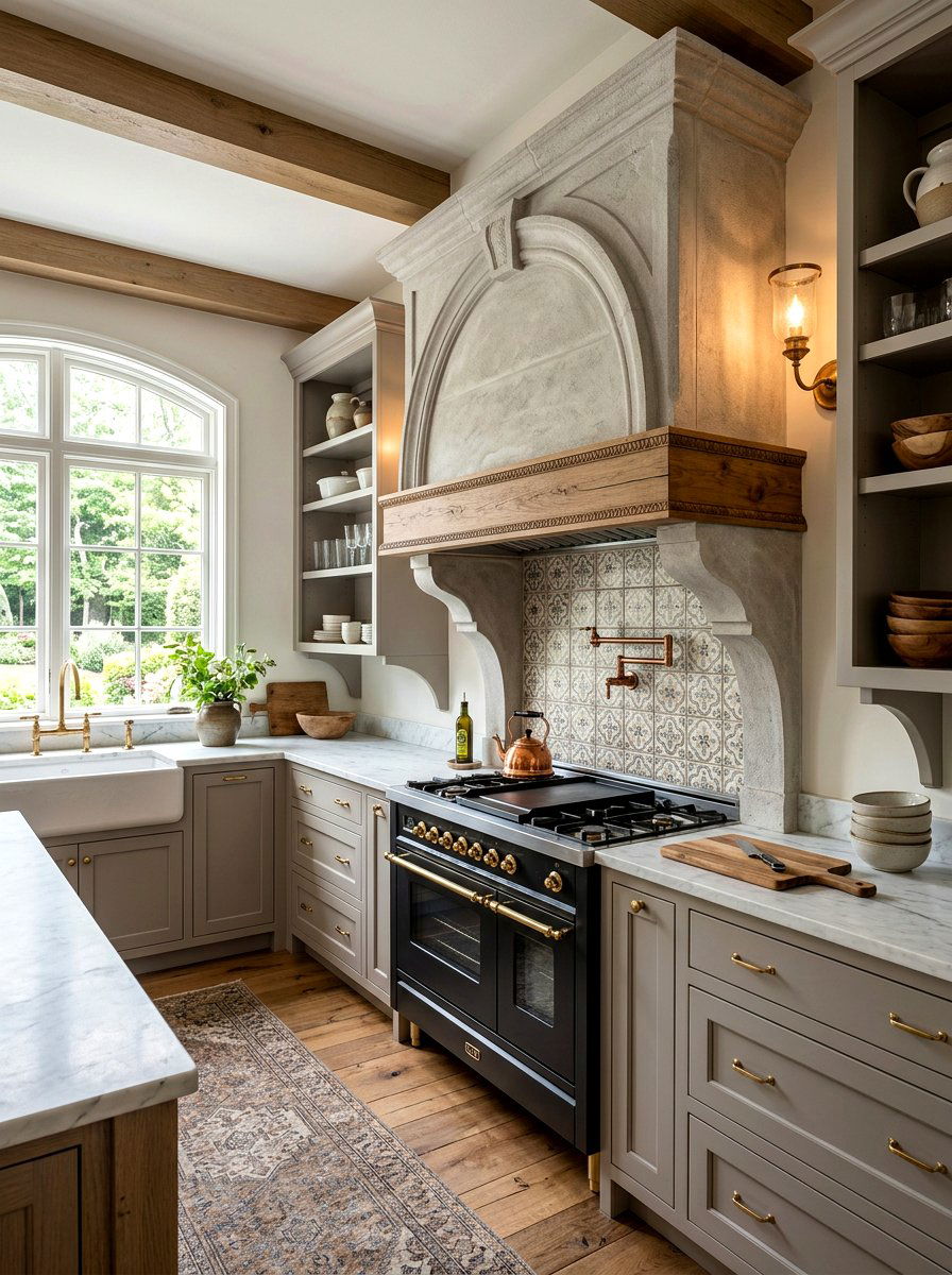 European style stone hood - 30 stone hood kitchen ideas