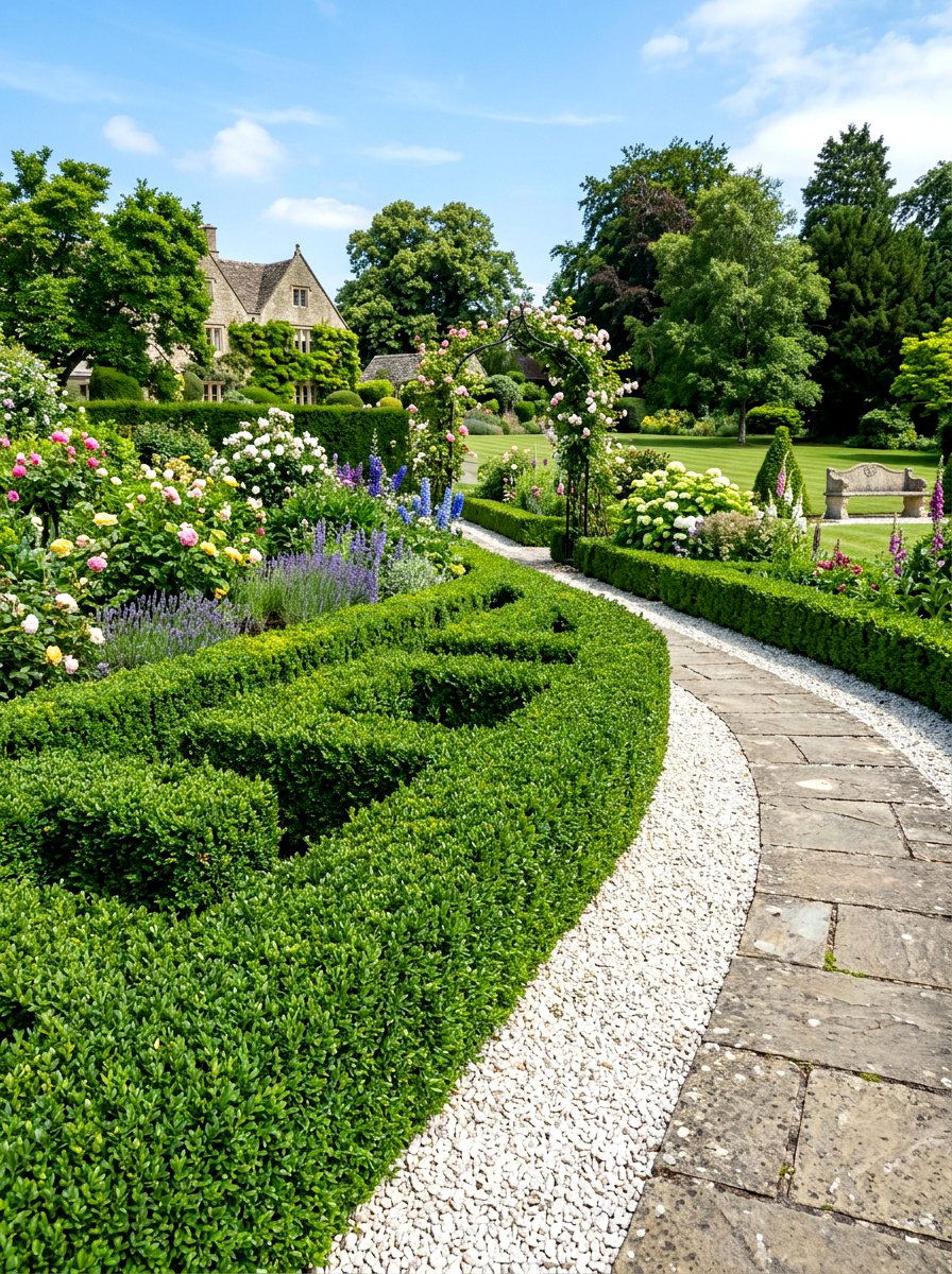 Evergreen Boxwood Hedge - 30 garden fence ideas