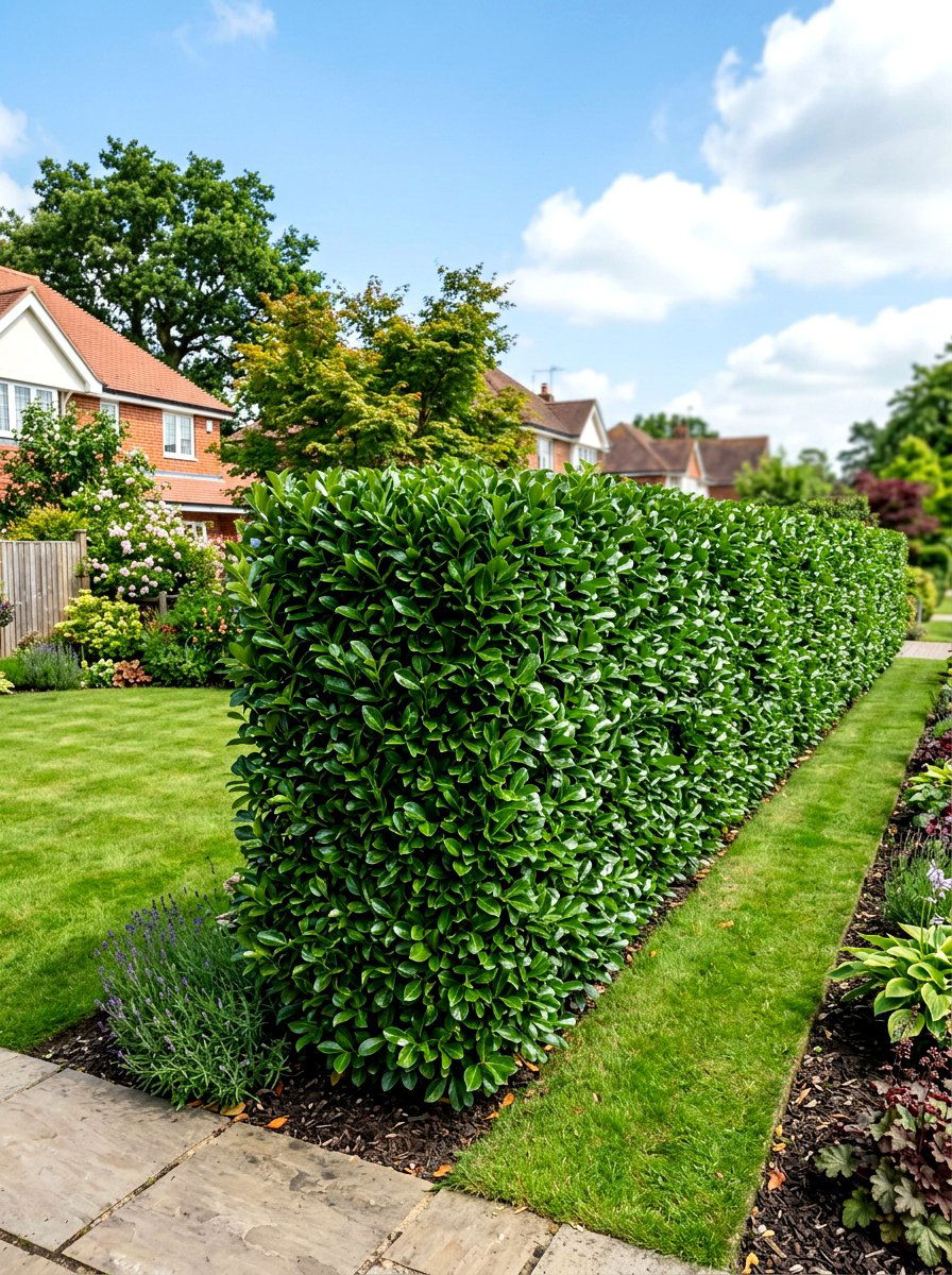 Evergreen Euonymus Hedge - 30 hedge privacy ideas