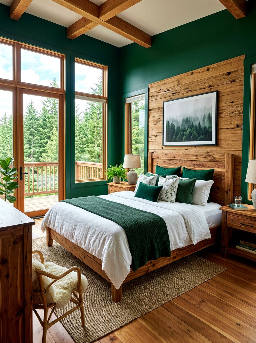 Evergreen Forest Bedroom - 30 cozy winter bedroom ideas
