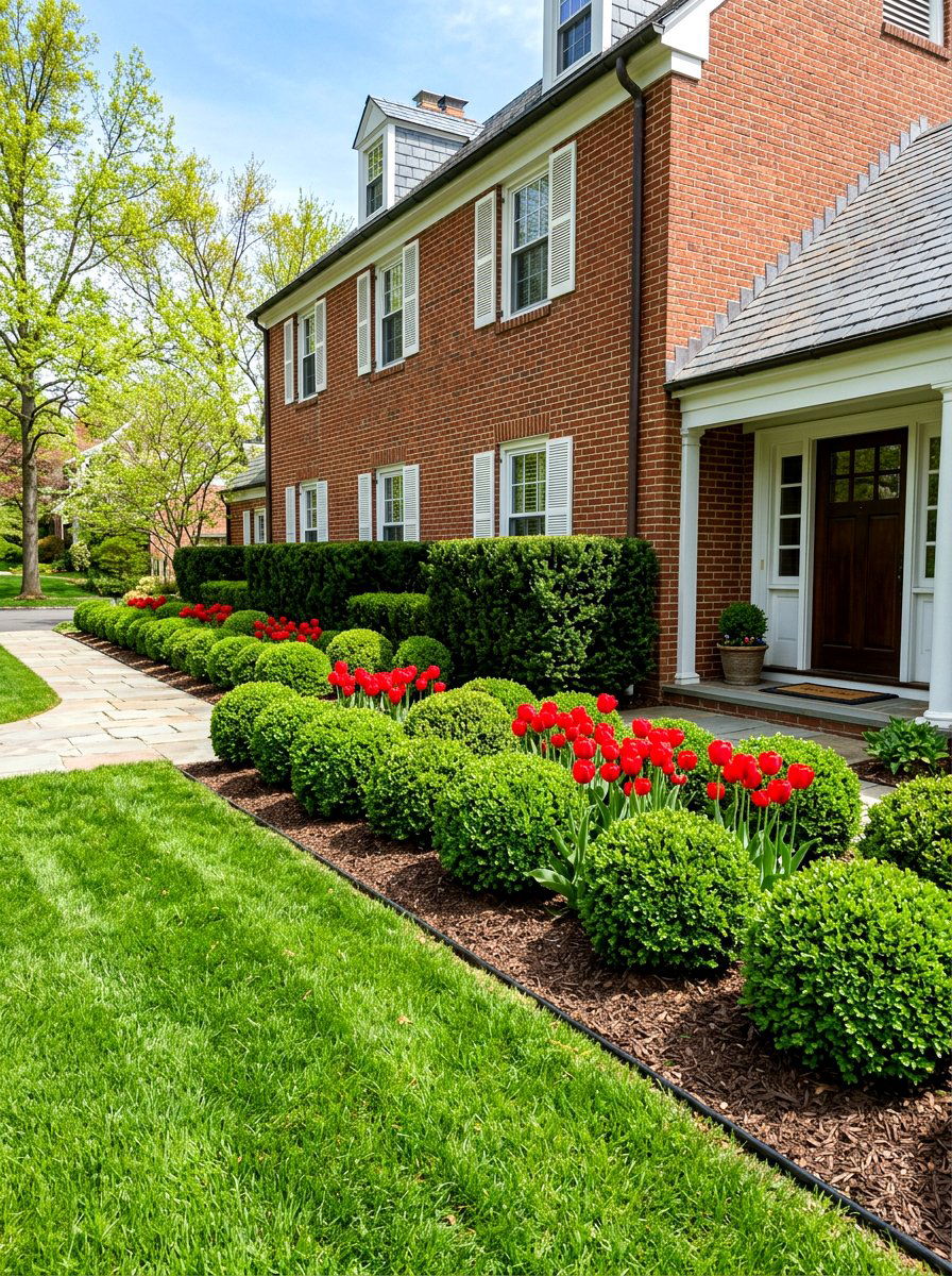 Evergreen Foundation - 30 front yard flower bed ideas