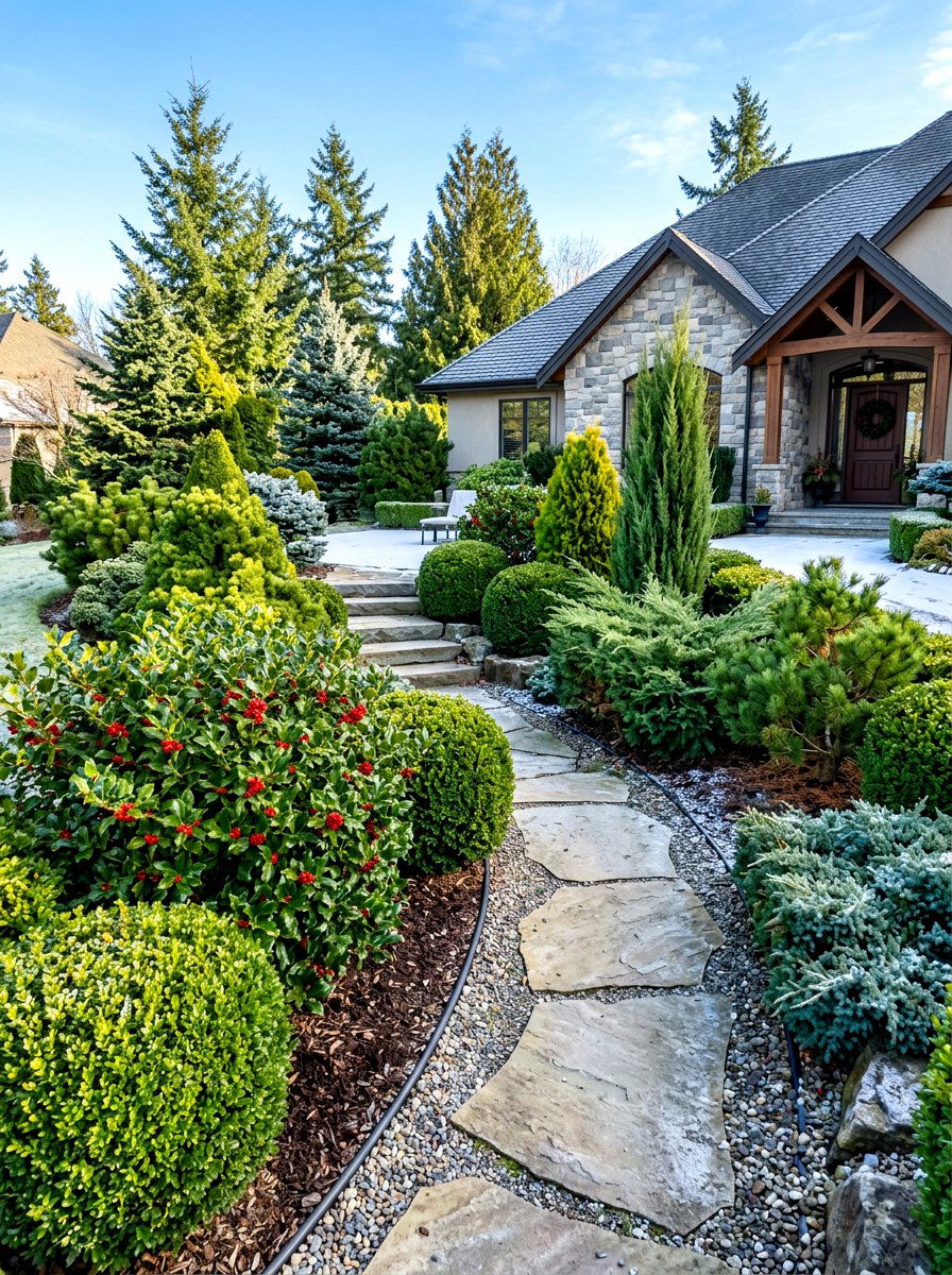 Evergreen Landscaping - 30 front yard landscaping ideas