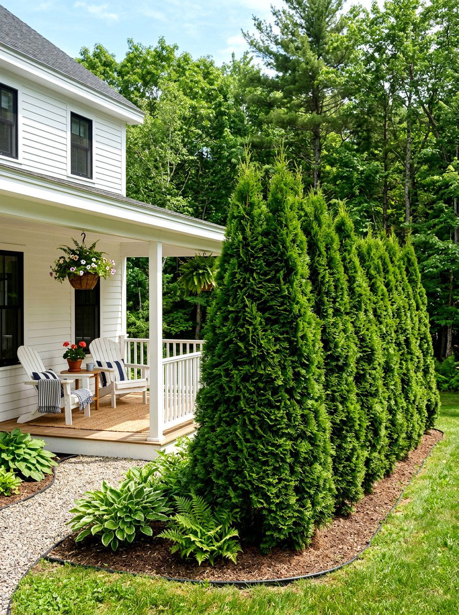 Evergreen Porch Privacy - 30 porch shade ideas
