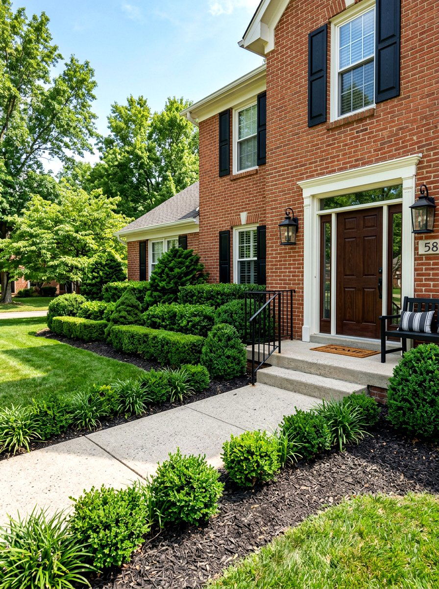 Evergreen Shrubs - 30 house entrance landscaping ideas
