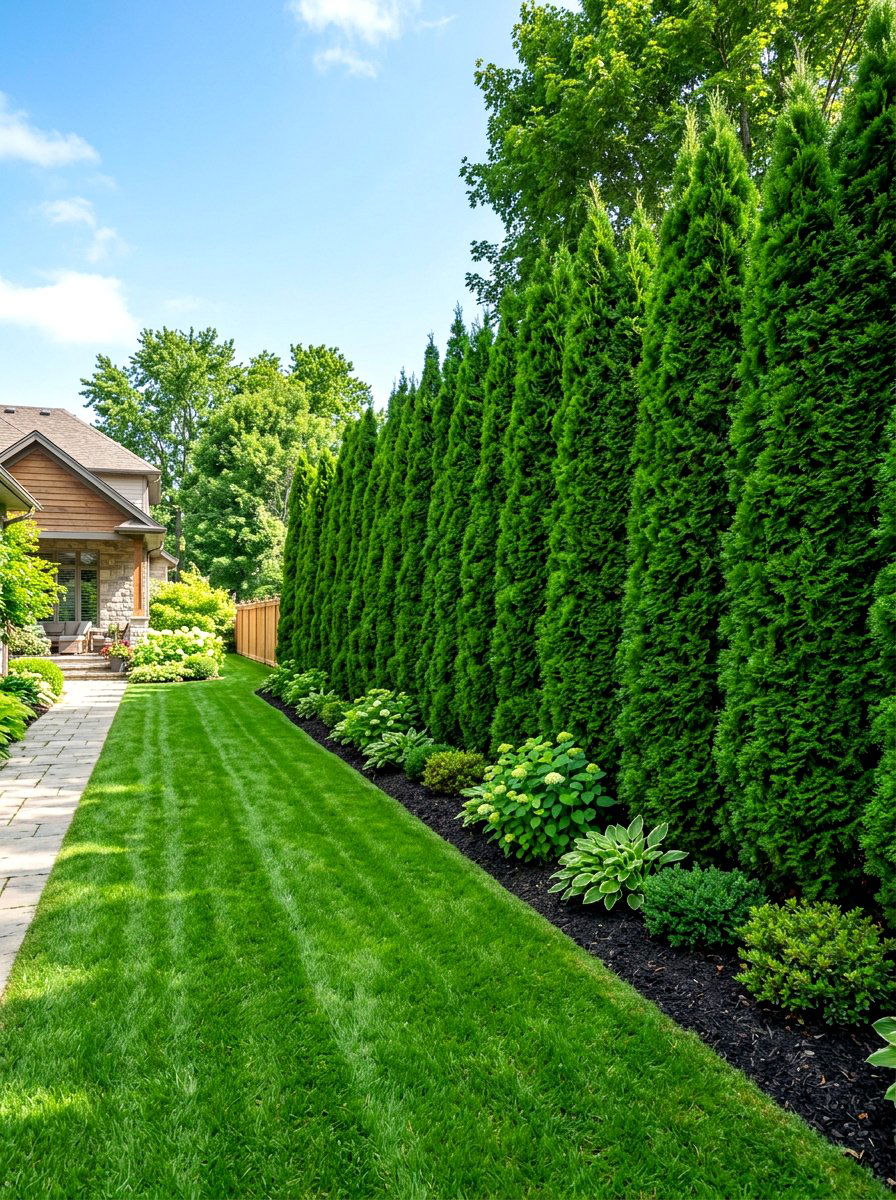 Evergreen Trees For Fence Privacy - 30 fence landscaping ideas