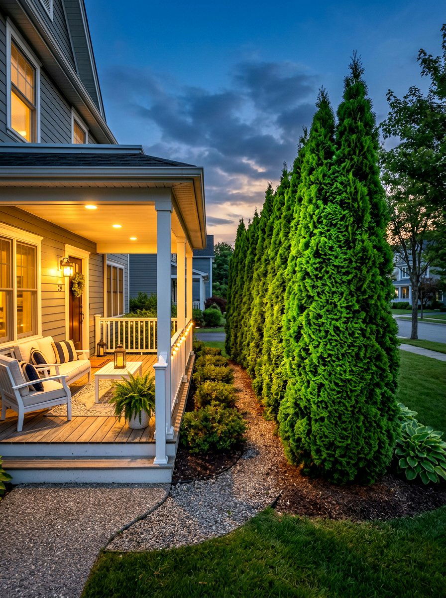 Evergreen Trees For Privacy - 30 front porch privacy ideas