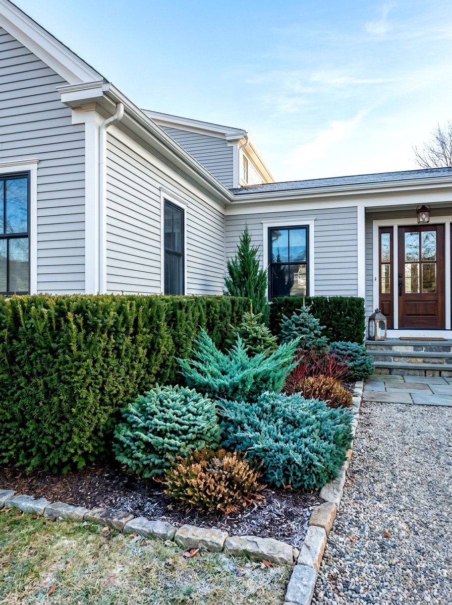 Evergreen shrubs for house front - 30 foundation landscaping ideas