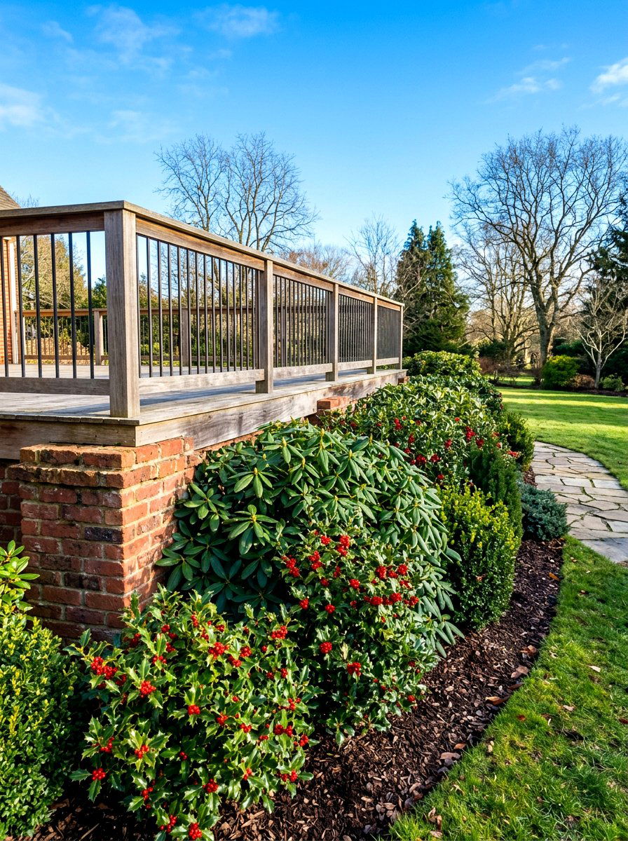 Evergreen shrubs - 30 deck border planting ideas