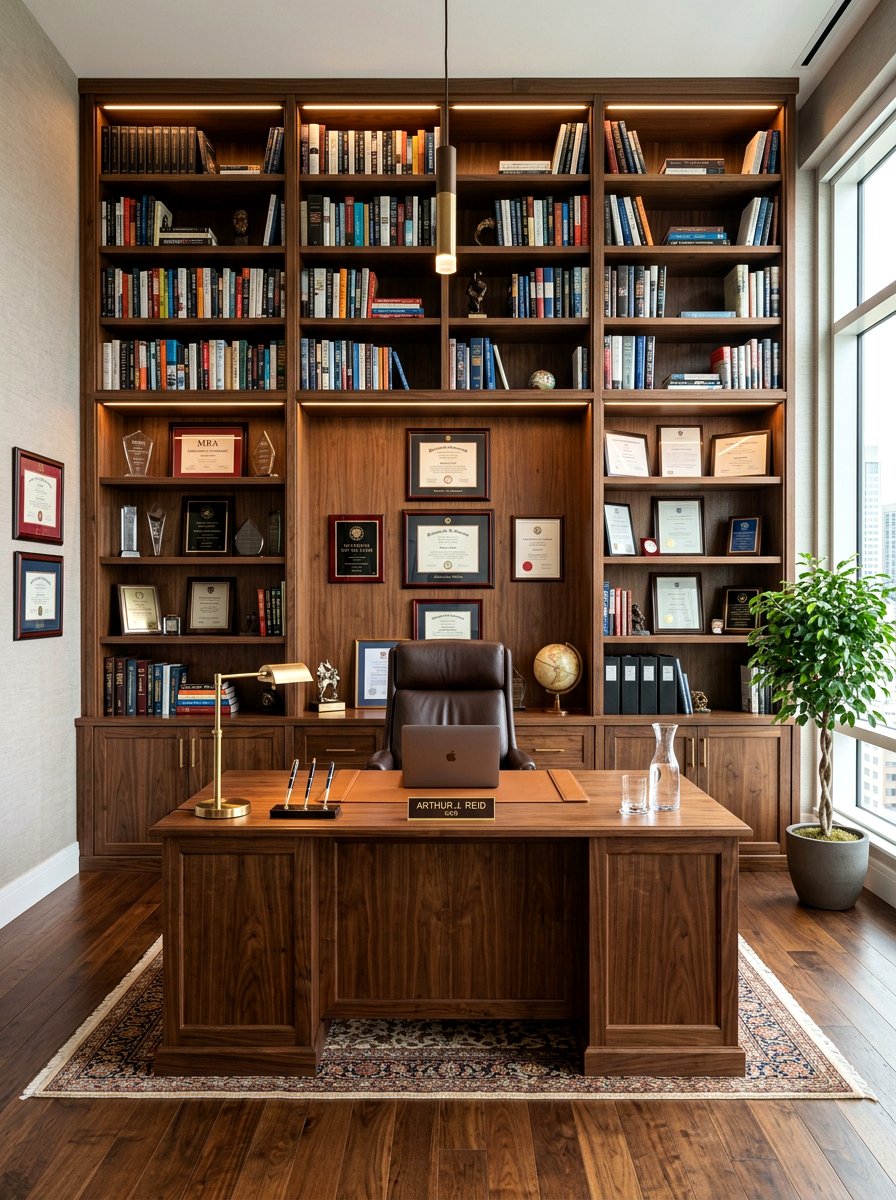 Executive Office Bookshelf - 30 real bookshelf decor ideas