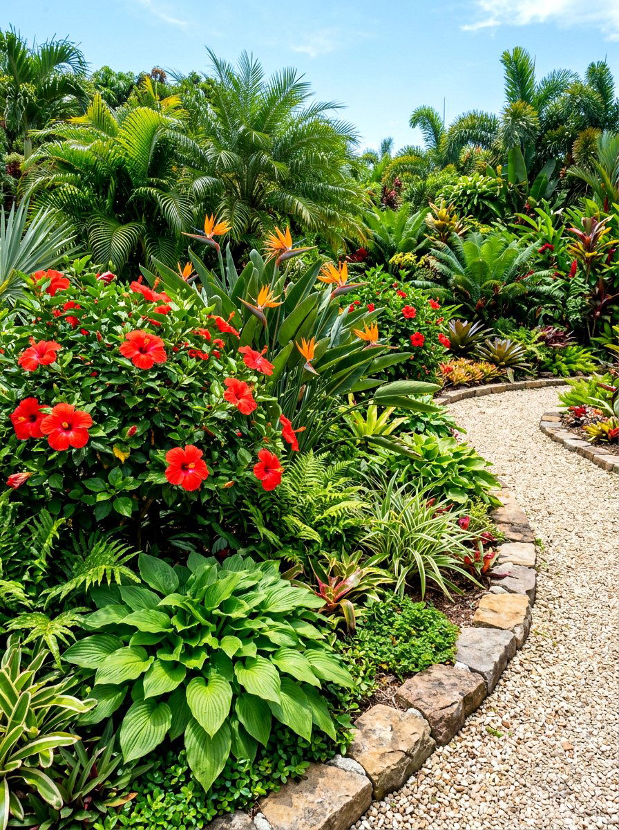 Exotic Flower Garden - 30 tropical patio ideas