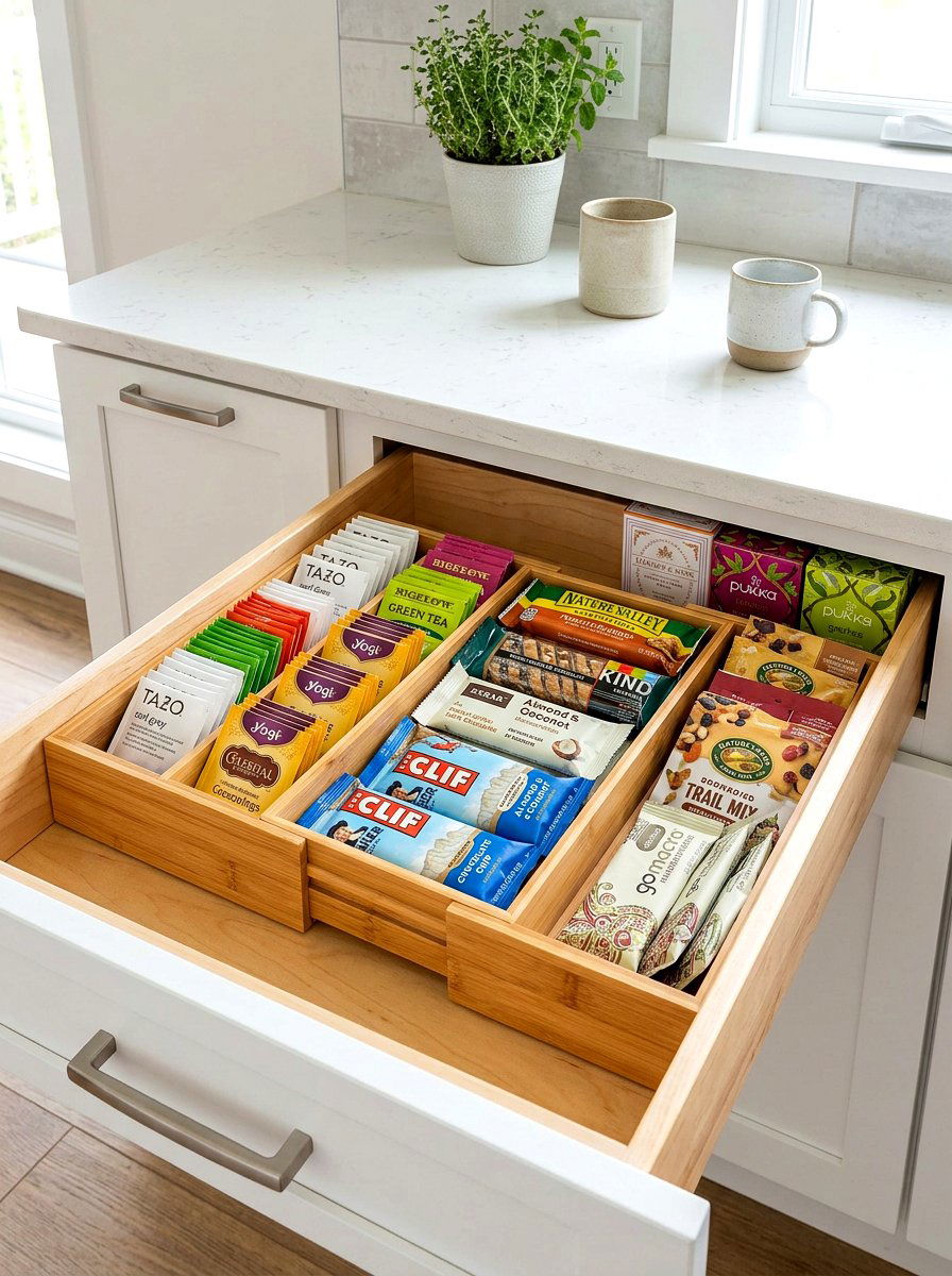 Expandable Drawer Organizer - 30 organizing a tiny pantry ideas