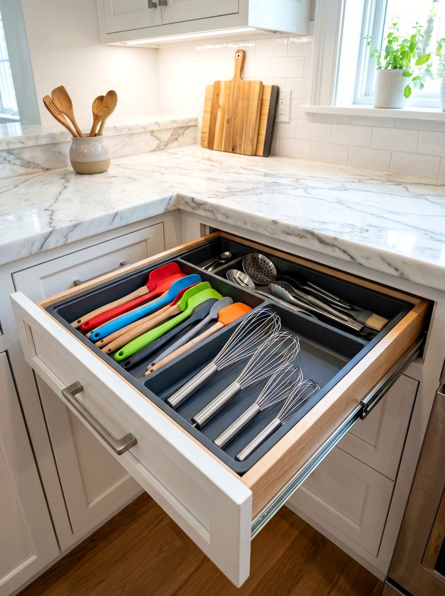 Expandable Utensil Drawer - 30 organizing kitchen drawers ideas