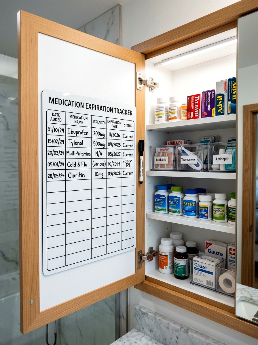 Expiration Date Storage Tracker - 30 medicine cabinet organization ideas