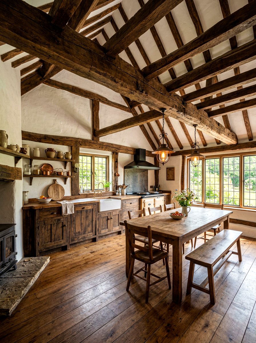 Exposed Beam Kitchen - 30 cottage kitchen ideas