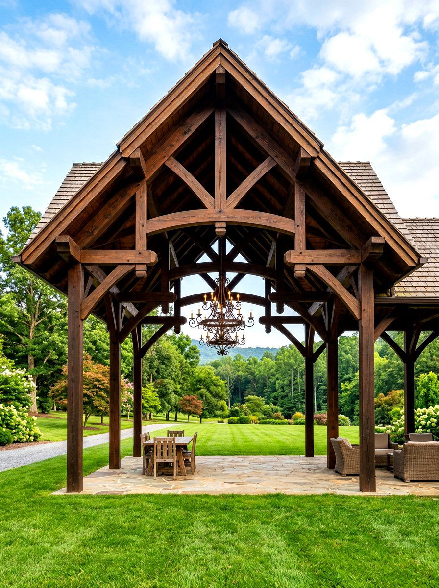 Exposed Beam Pavilion - 30 rustic pavilion ideas