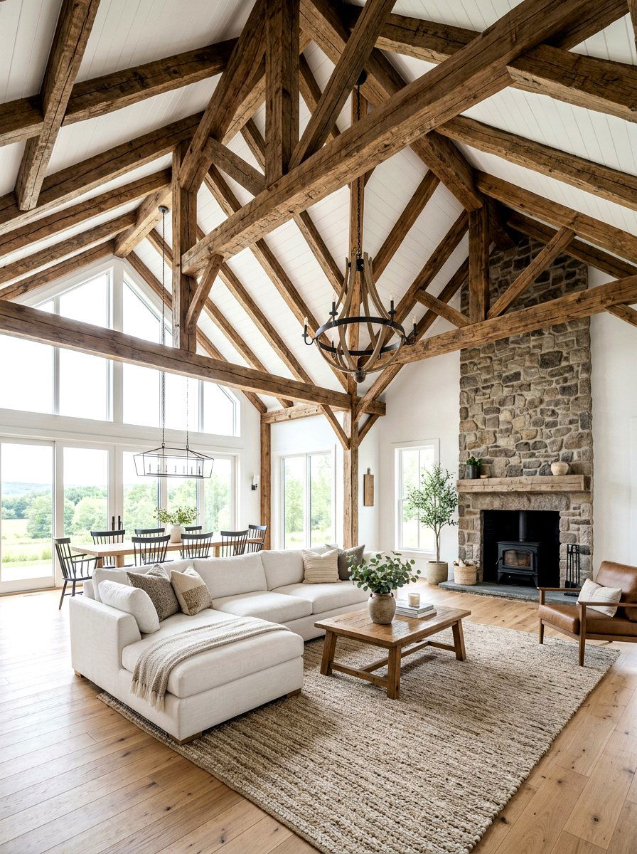 Exposed Beam Vaulted Great Room - 30 vaulted great room ideas