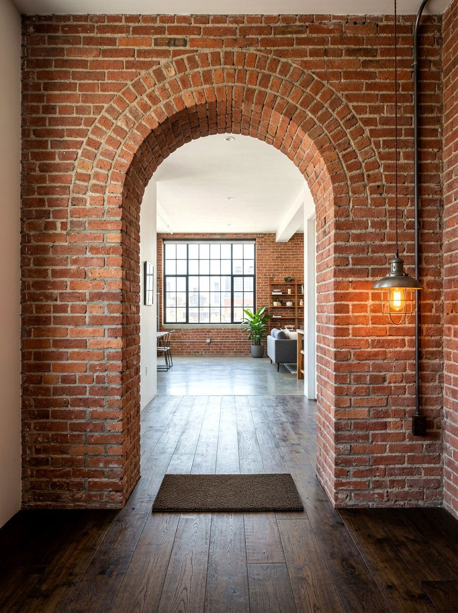 Exposed Brick Archway - 30 arched doorway entry ideas
