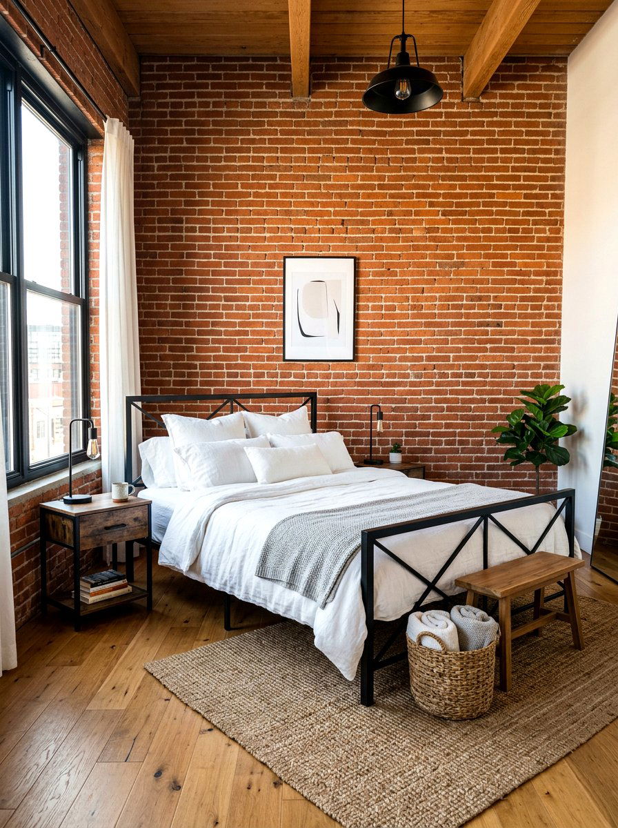 Exposed Brick Bedroom - 30 sanctuary bedroom ideas
