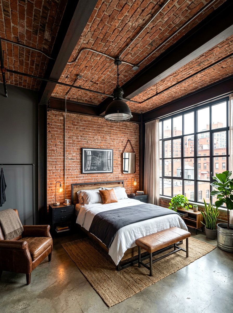 Exposed Brick Ceiling - 30 bedroom ceiling ideas